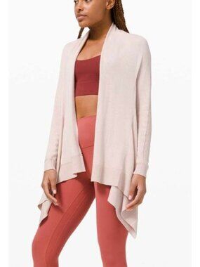 Lululemon Cashlu Knit Wrap Sweater Pink Bliss M/L
